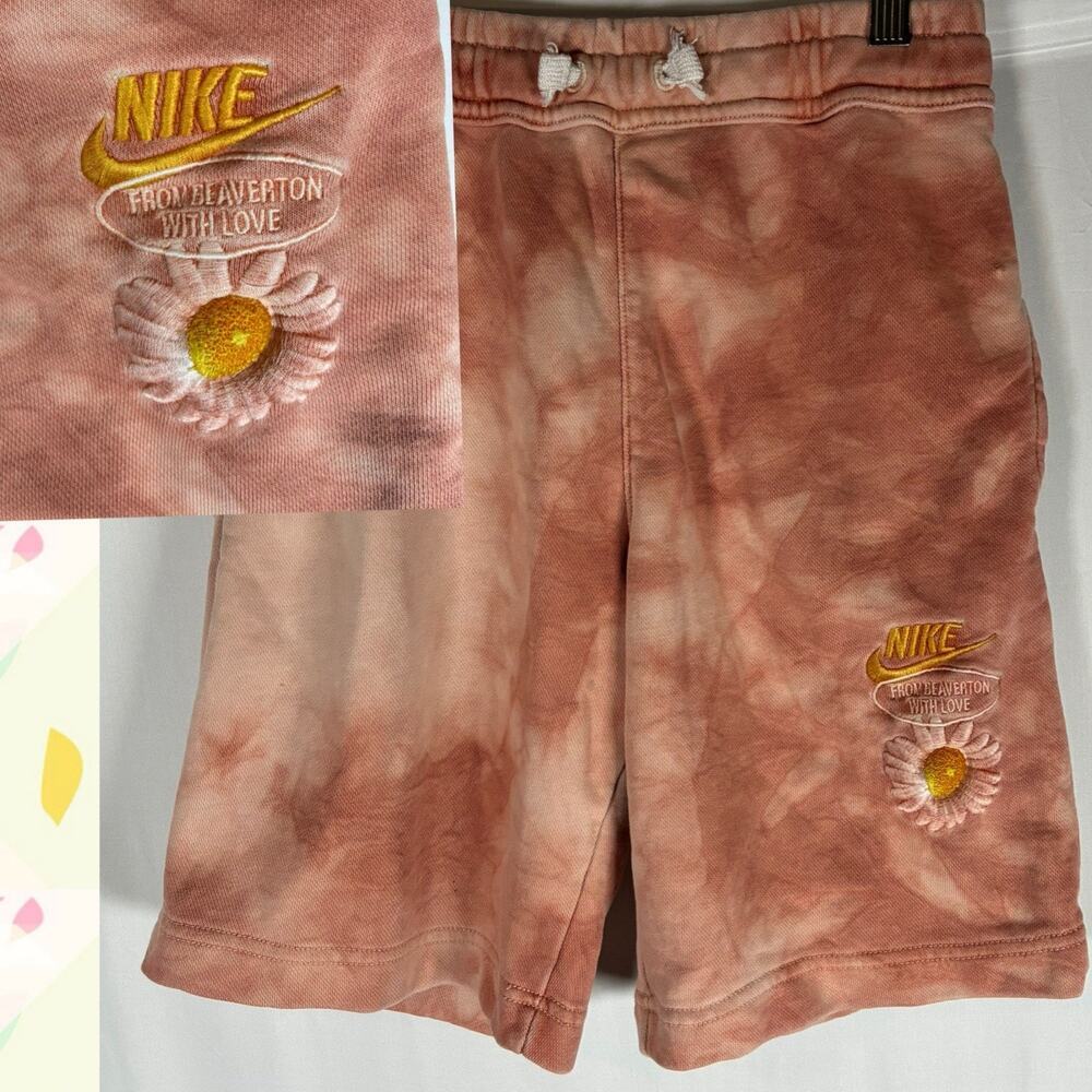 Nike From Beaverton with Love Tie-Dye Embroidered Sweat Shorts Medium Lounge